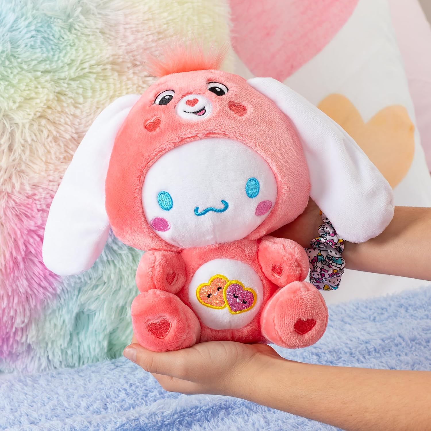 Care Bears 22cm Plush – Cinnamoroll as Love-a-lot Bear, Soft Toy 885561227024