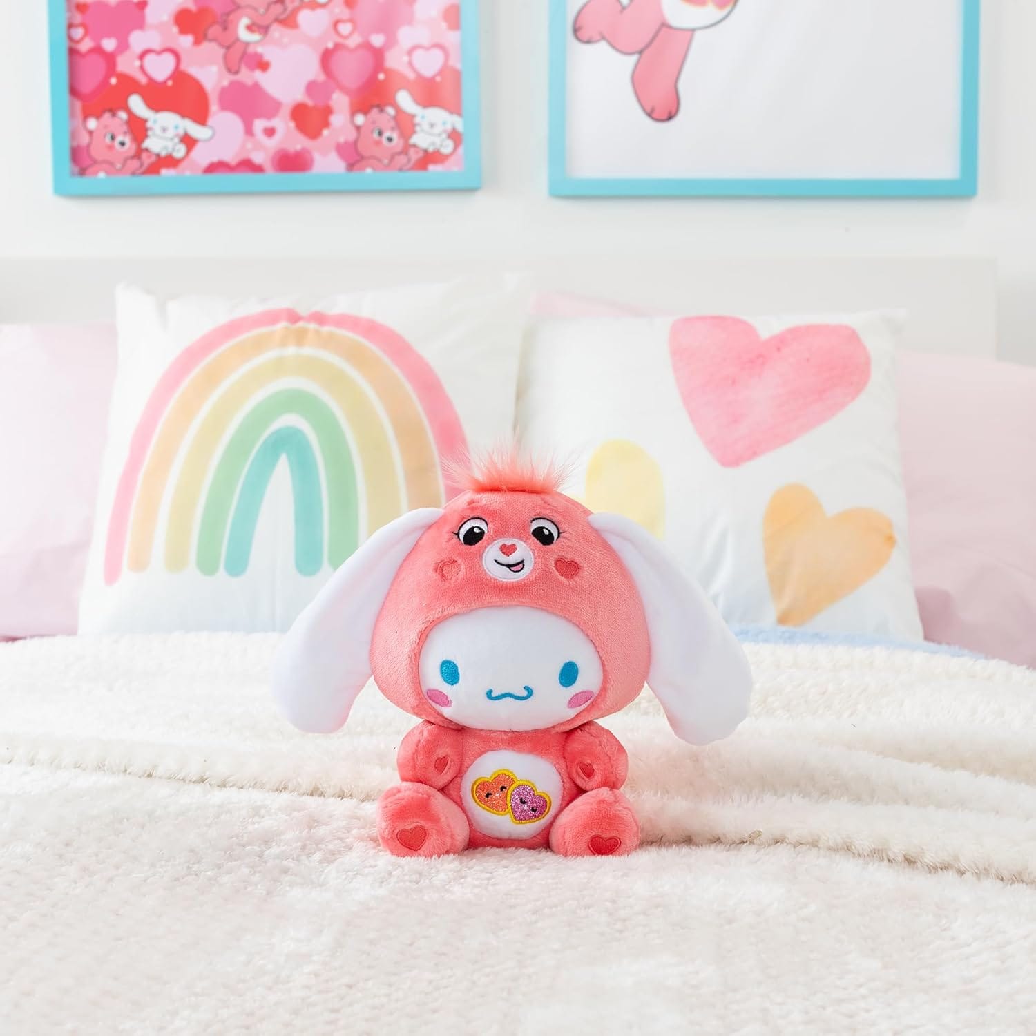 Care Bears 22cm Plush – Cinnamoroll as Love-a-lot Bear, Soft Toy 885561227024