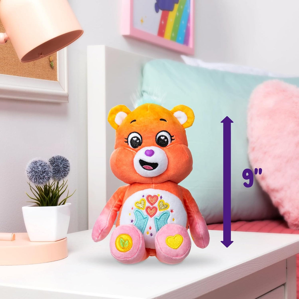 Care Bear 9 Inch Funsize Sparkle Thankful Hear Bear 885561226256