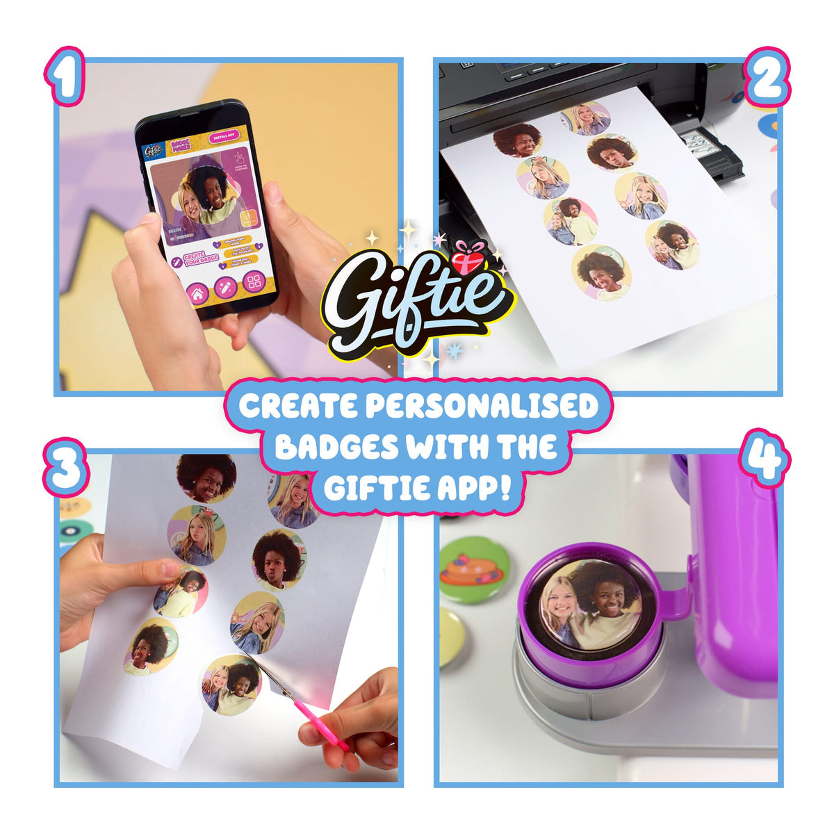 Giftie Badge Maker – Create 50 Personalised Badges 5029736084707