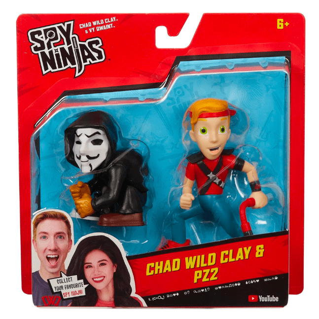 Spy Ninjas 2-Figure Pack: Chad Wild Clay & PZ2 043377411328