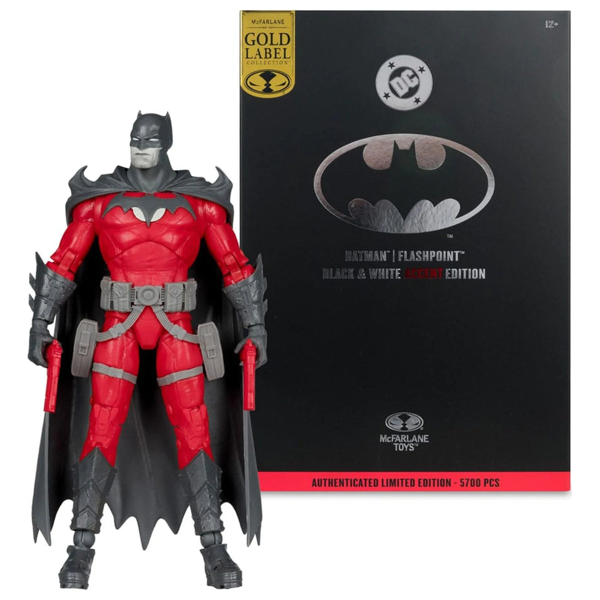 McFarlane Toys DC Multiverse Batman Flashpoint Black & White Accent Gold Label 18 cm Action Figure