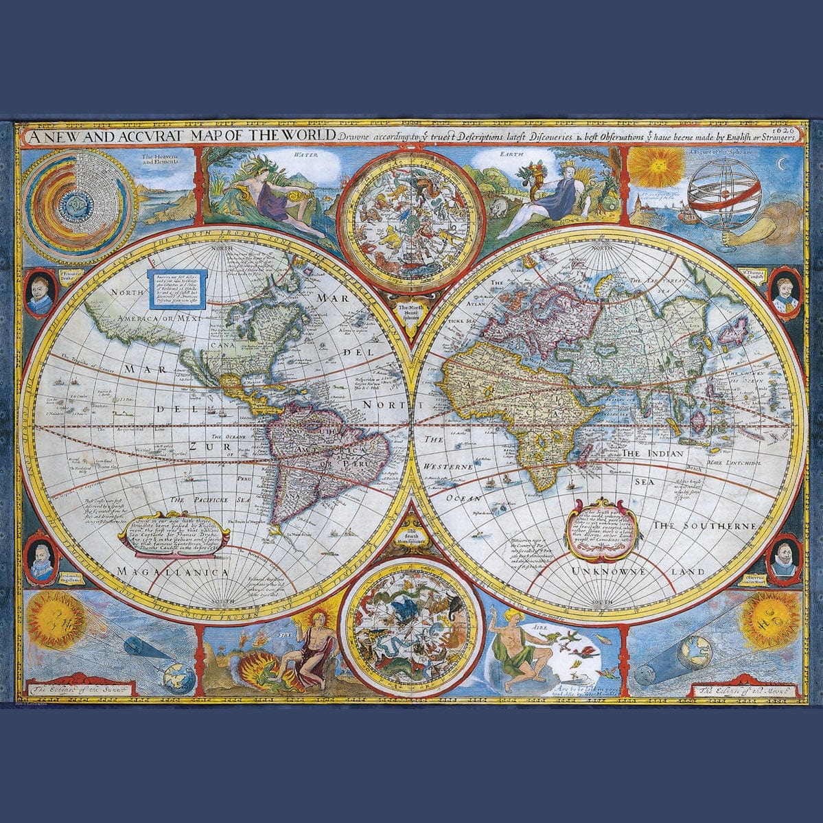 Eurographics Antique World Map 1000 Piece Smart Cut Jigsaw Puzzle 628136620062