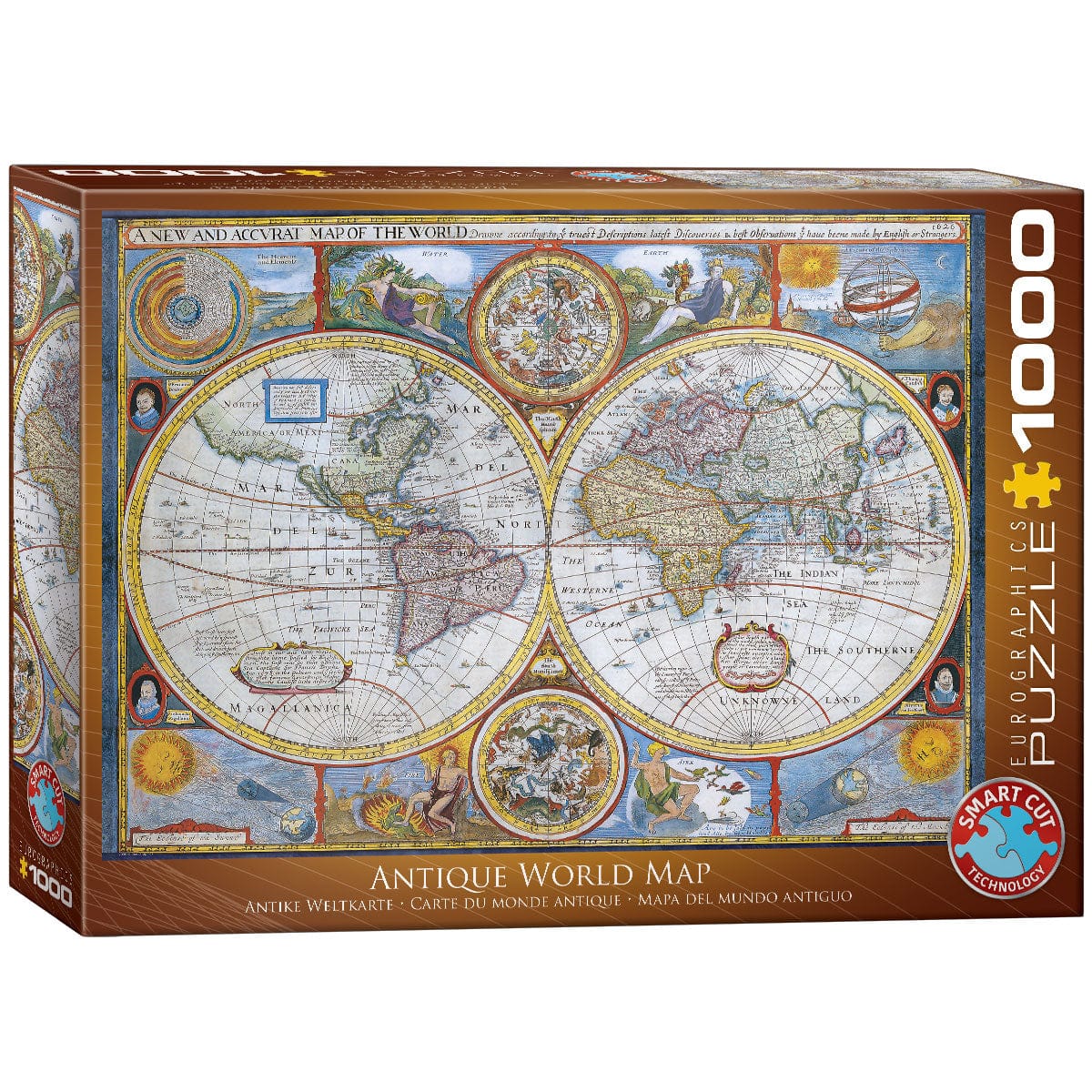 Eurographics Antique World Map 1000 Piece Smart Cut Jigsaw Puzzle 628136620062