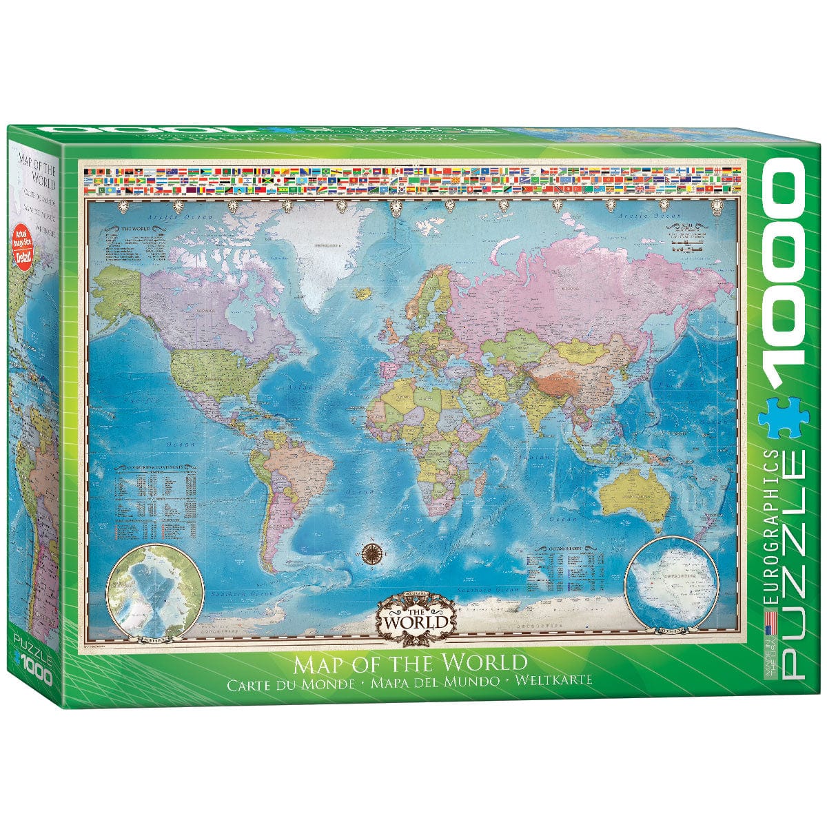 Eurographics Map Of The World1000 Piece Smart Cut Jigsaw Puzzle 628136405577