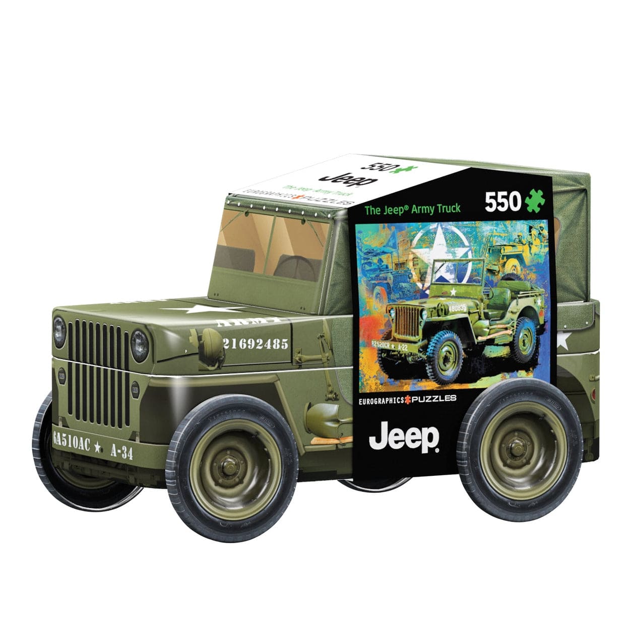 Eurographics Military Jeep / Collectable Tin 550 Piece Smart Cut Jigsaw Puzzle 628136655989