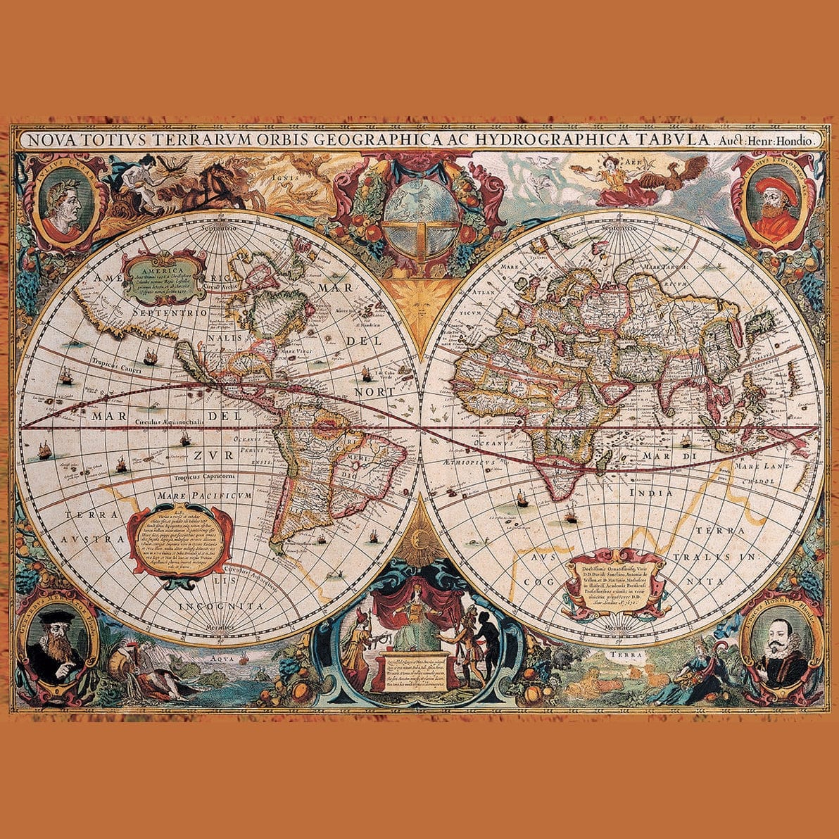 Eurographics Orbis Geographica Antique World Map 1000 Piece Smart Cut Jigsaw Puzzle 628136619974