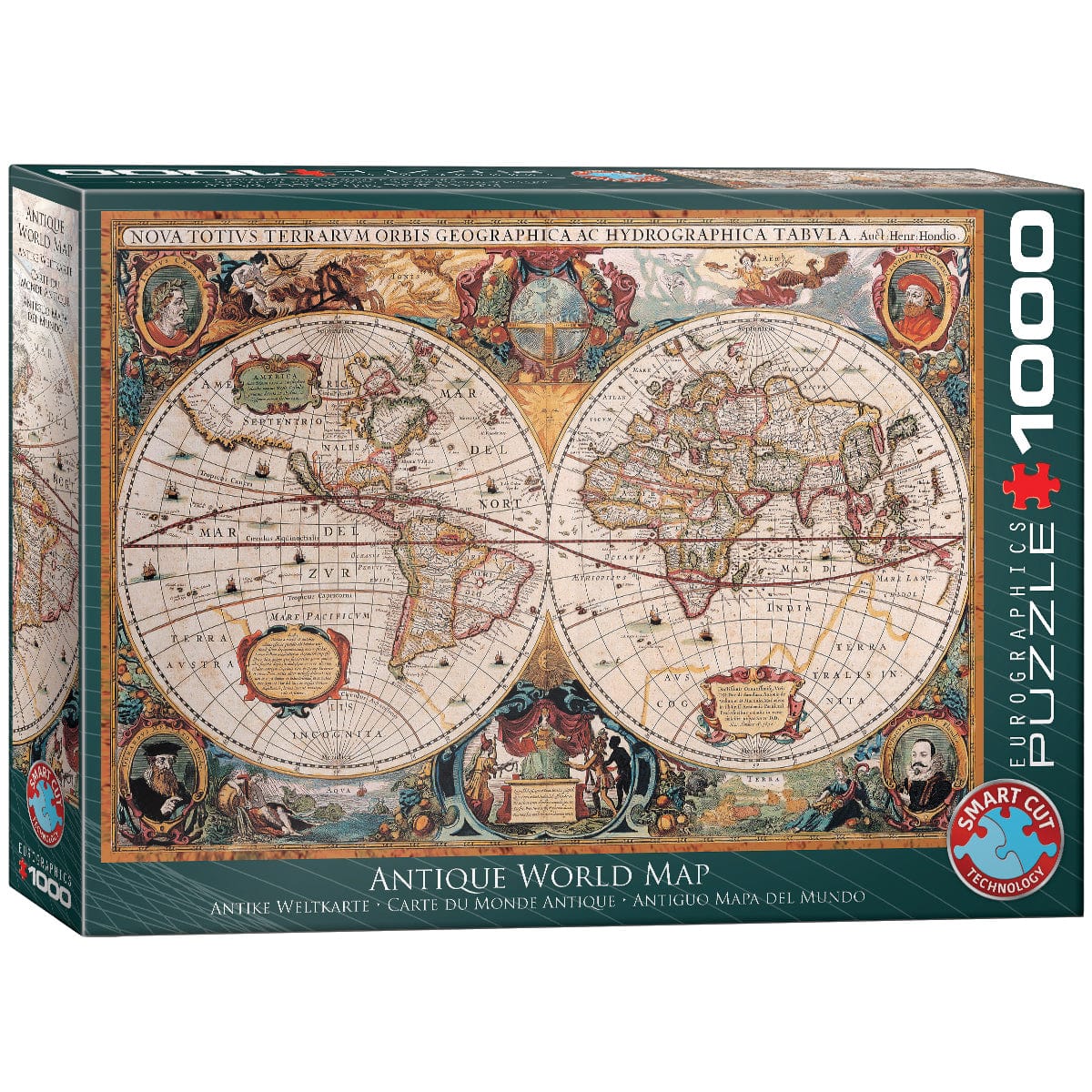 Eurographics Orbis Geographica Antique World Map 1000 Piece Smart Cut Jigsaw Puzzle 628136619974
