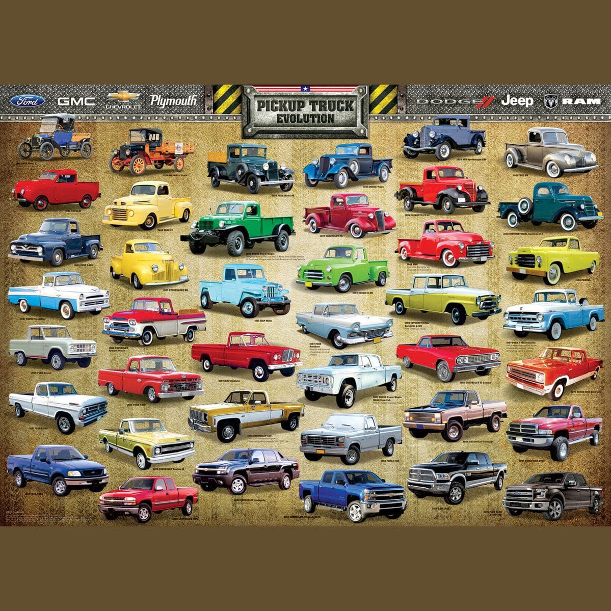 Eurographics Pickup Truck Evolution 1000 Piece Smart Cut Jigsaw Puzzle 628136606813