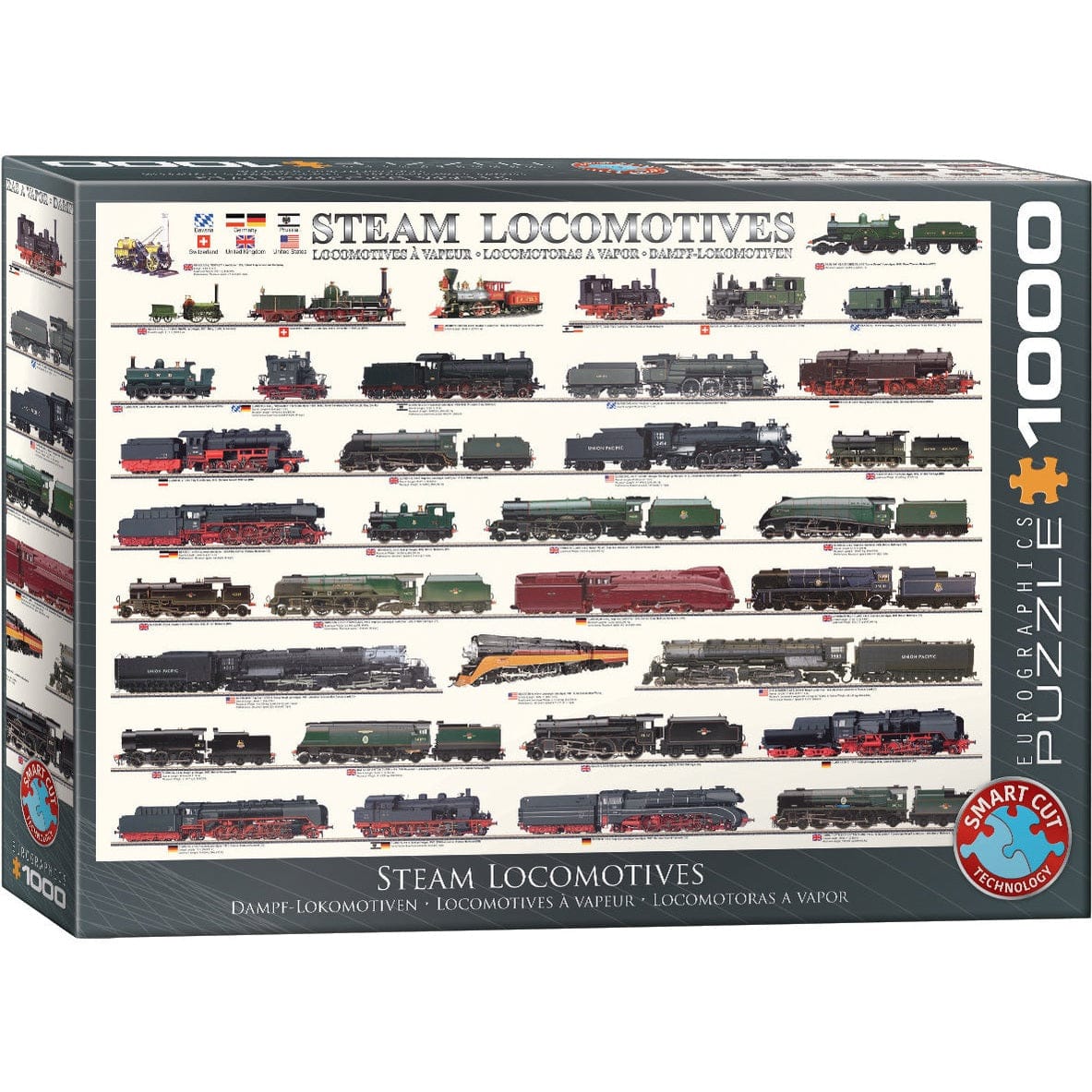 Eurographics Steam Locomotives 1000 Piece Smart Cut Jigsaw Puzzle 628136600903