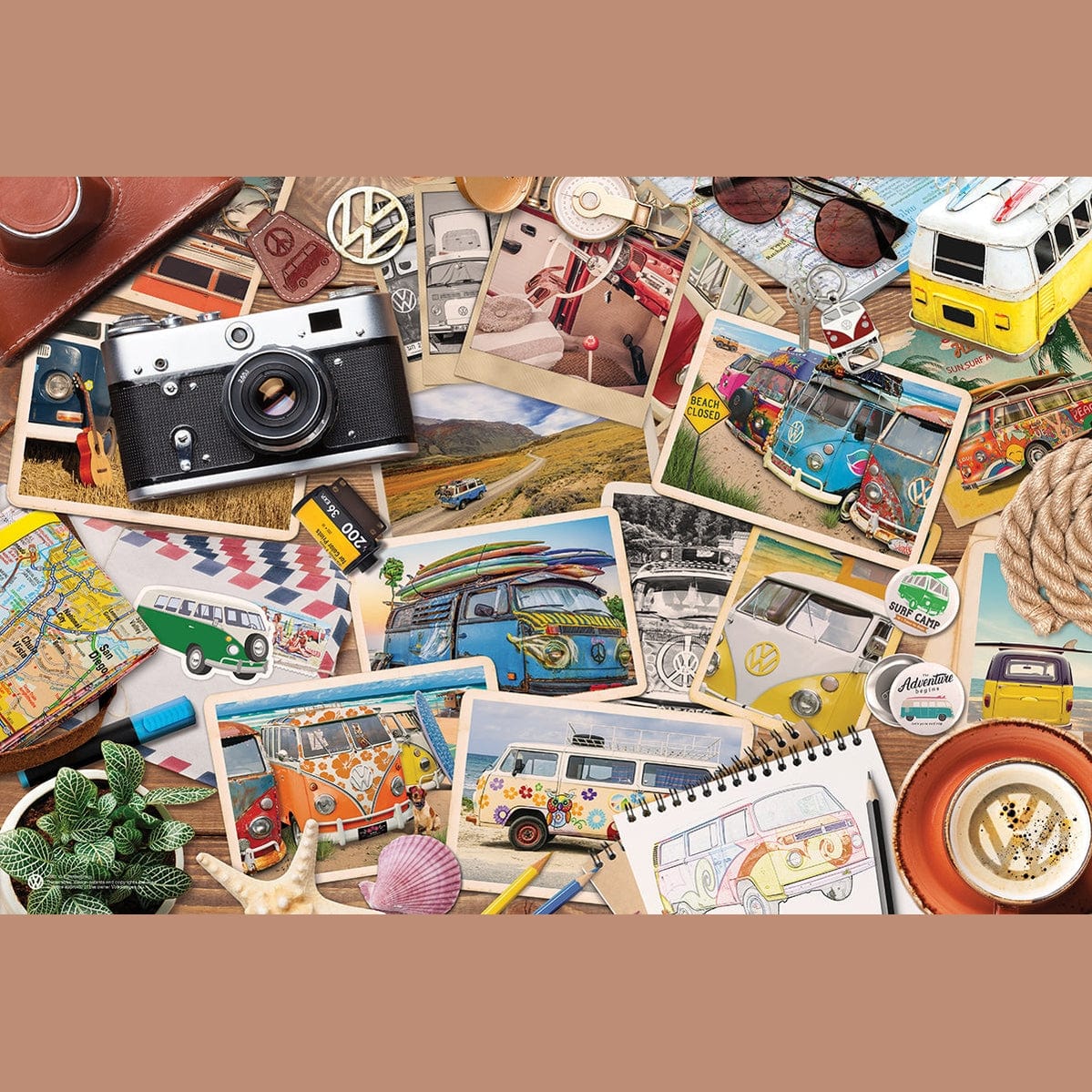 Eurographics VW Bus / Collectable Tin 'Road Trips 550 Piece Smart Cut Jigsaw Puzzle 628136655767