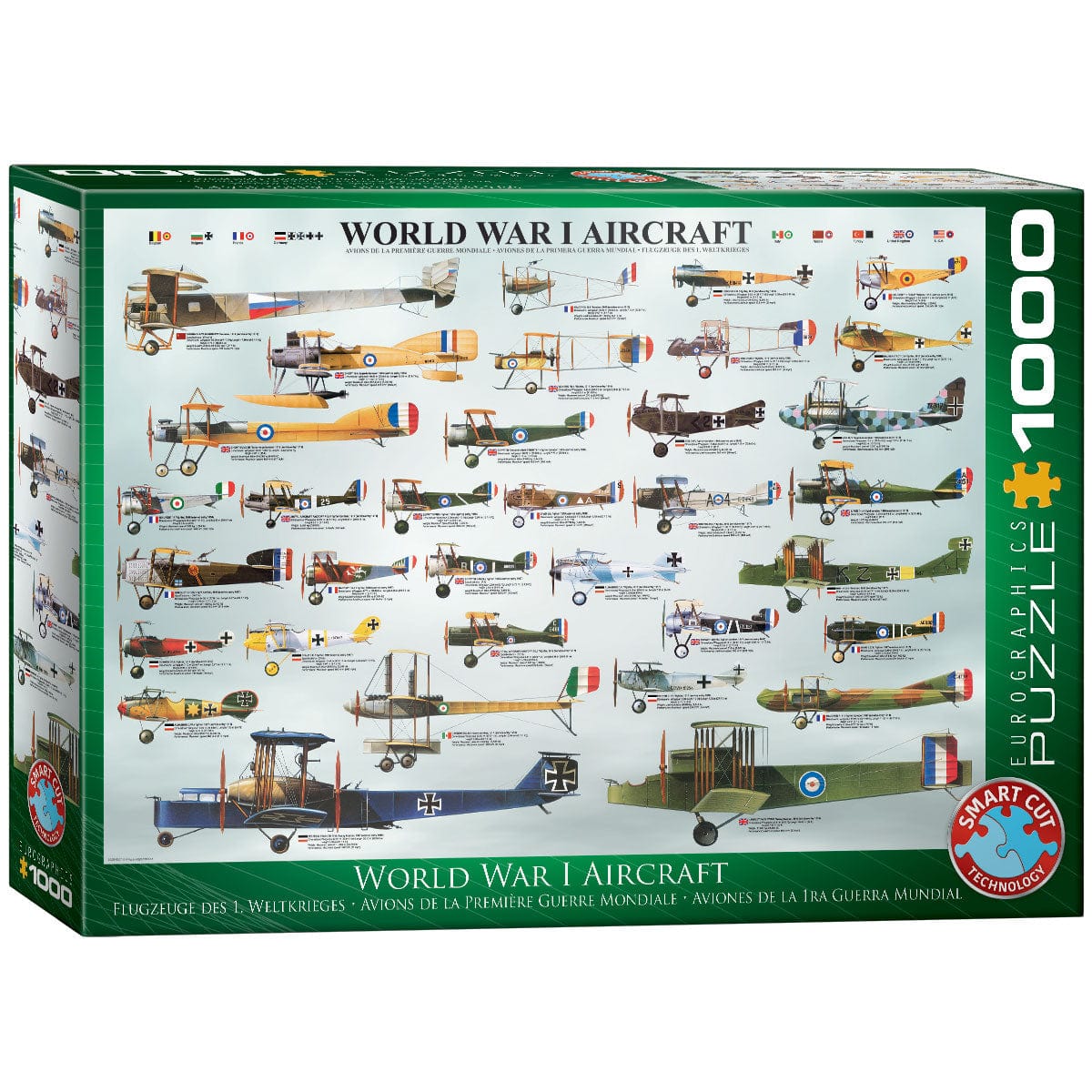 Eurographics World War I Aircraft 1000 Piece Smart Cut Jigsaw Puzzle 628136600873