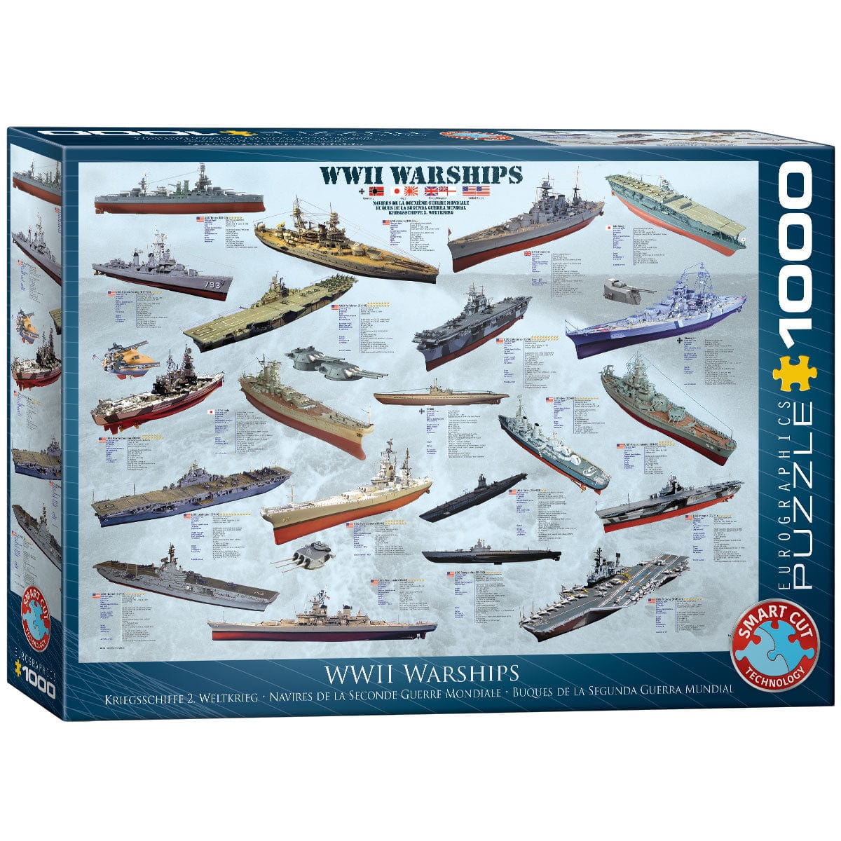Eurographics WW II Warships 1000 Piece Smart Cut Jigsaw Puzzle 628136601337