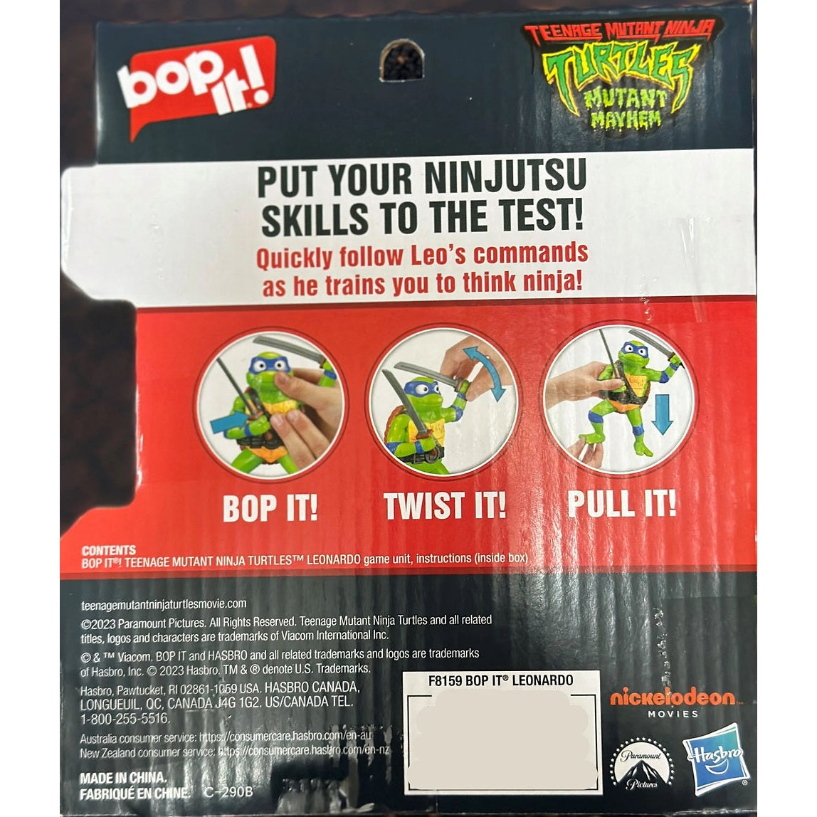 Hasbro Bop It! Teenage Mutant Ninja Turtles Leonardo Electronic Game