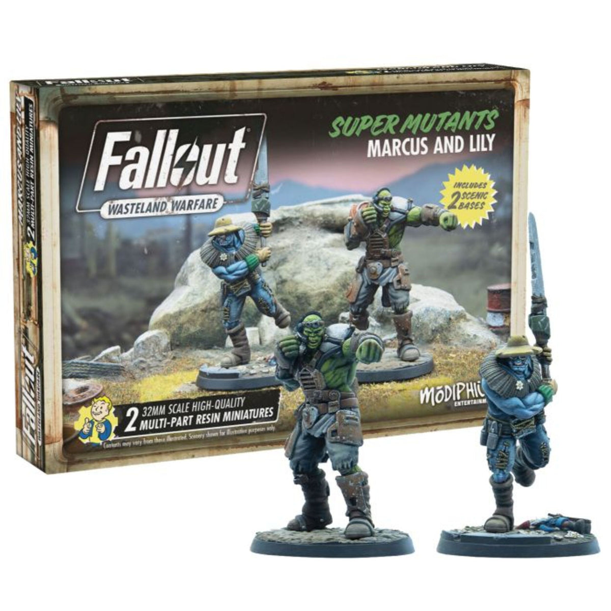 Fallout: Wasteland Warfare – Super Mutants: Marcus and Lily Miniatures