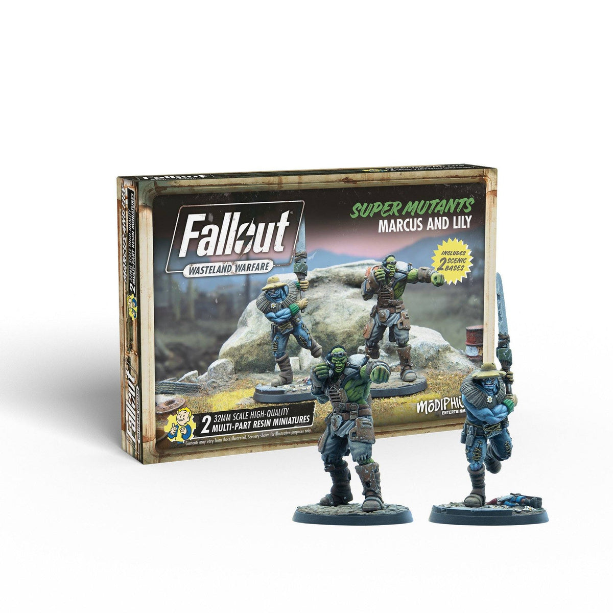 Fallout: Wasteland Warfare – Super Mutants: Marcus and Lily Miniatures