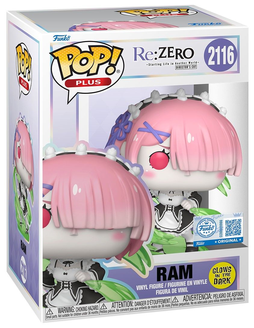 Funko Pop! Vinyl Plus Re:ZERO Ram (Wind Magic) (Glow)