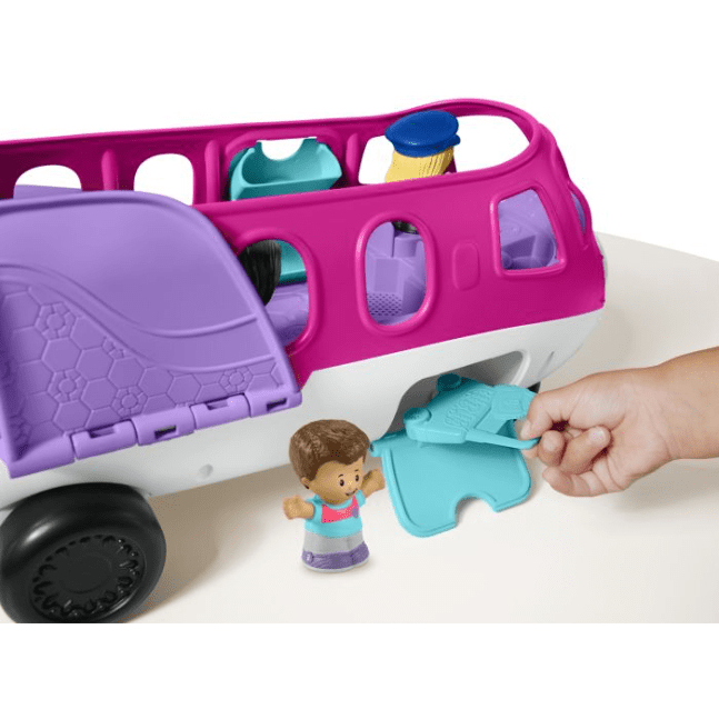 Fisher-Price Klein Barbie droomvliegtuig gepresenteerd door Little People met 1 vliegtuig, 1 Barbie, 1 Ken, 1 piloot en 1 bagage-element, meertalig, speelgoed voor kinderen, vanaf 2 jaar, HNK77 Fisher-Price Klein Barbie droomvliegtuig gepresenteerd door Little People met 1 vliegtuig, 1 Barbie, 1 Ken, 1 piloot en 1 bagage-element, meertalig, speelgoed voor kinderen, vanaf 2 jaar, HNK77