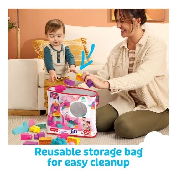 Fisher Price - Mega Bloks Big Building Bag - Pink 065541084179