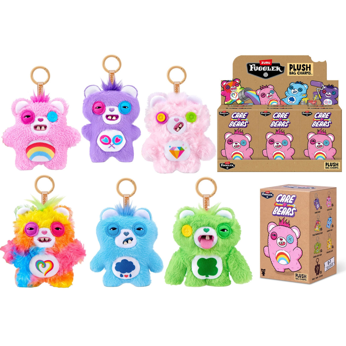 Fuggler - Care Bears - 5 Inch Plush Bag Charms - Mystery Box (1 Box Selected at Random) 193052099891