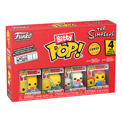 Bitty Pop! - The Simpsons - 4 Pack Bart Simpson, Mr. Burns, Krusty the Clown + Choose your Chase