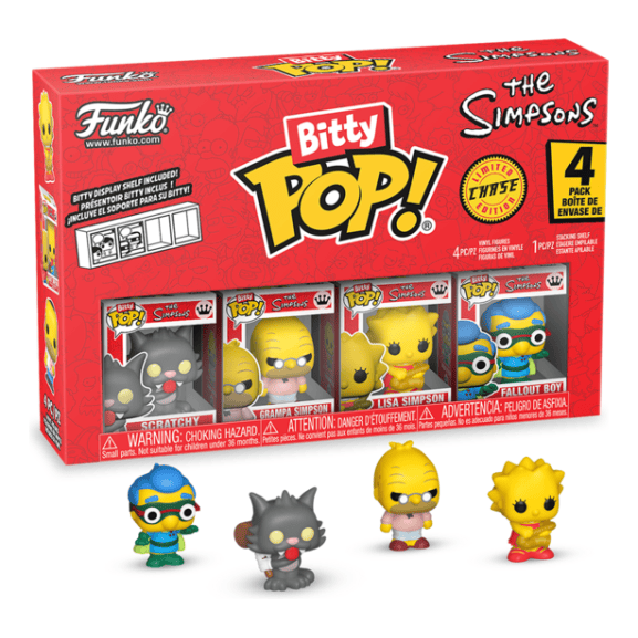 Bitty Pop! - The Simpsons - 4 Pack - Scratchy, Grampa Simpson, Lisa Simpson (Choose your Chase)