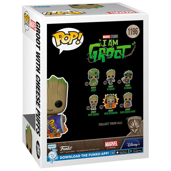 Funko Pop! Marvel -  Guardians of the Galaxy I Am Groot - Groot with Cheese Puffs