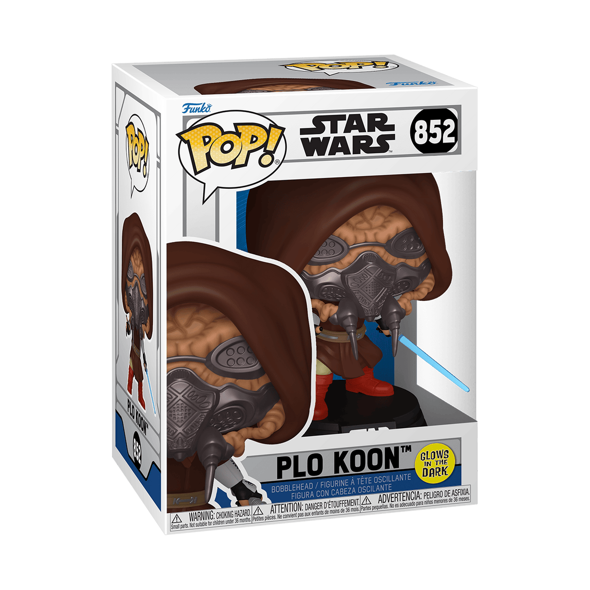Funko Pop! Star Wars Plo Koon Glow-in-the-Dark Vinyl Bobblehead #852 889698933599