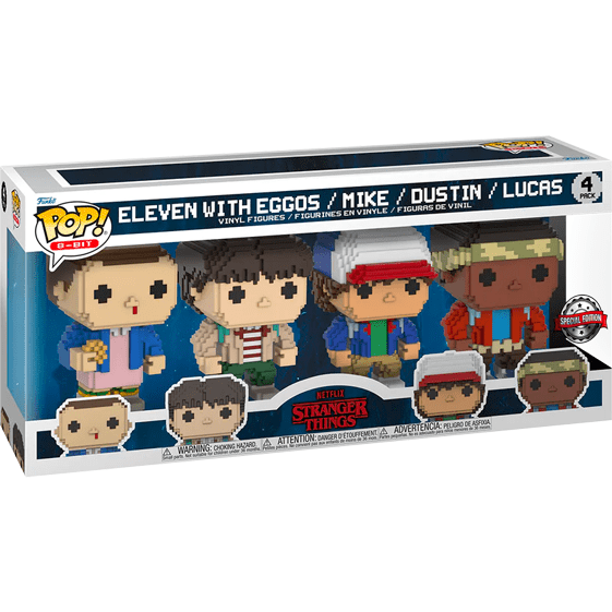 Funko Pop! Vinyl - Stranger Things- 8 Bit 4 Pack- Eleven With Egos, Mike, Dustin and Lucas 889698637299
