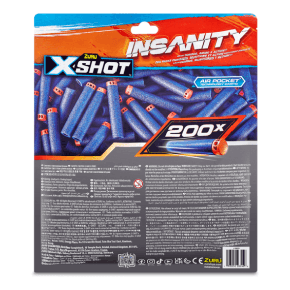 X-Shot Insanity 200 Pack Refill Darts