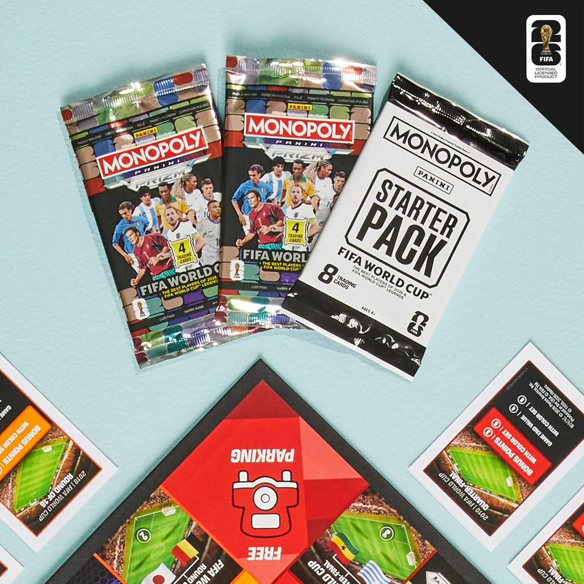 FIFA World Cup Monopoly Panini Prizm - Officially Licensed FIFA World Cup 2026 Football Board Game with Panini Prizm 5010996385284