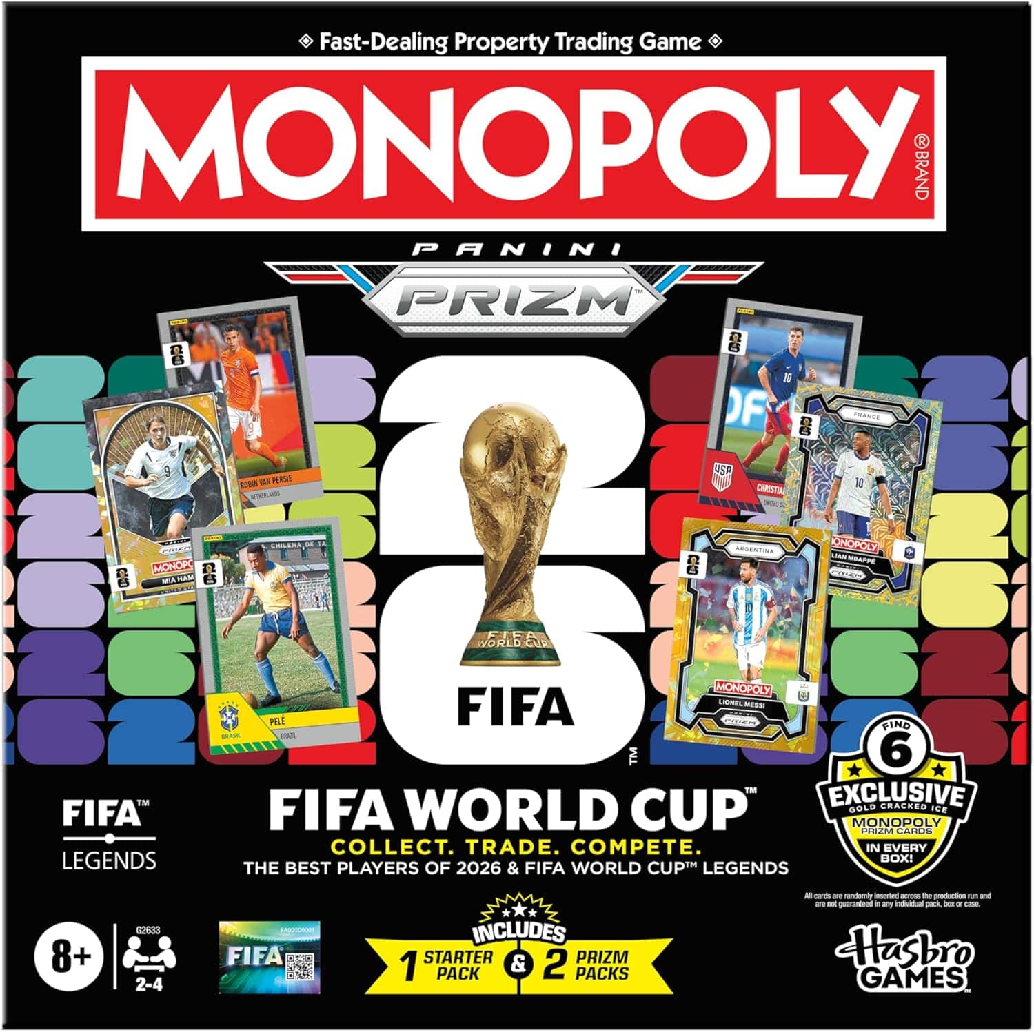 FIFA World Cup Monopoly Panini Prizm - Officially Licensed FIFA World Cup 2026 Football Board Game with Panini Prizm 5010996385284