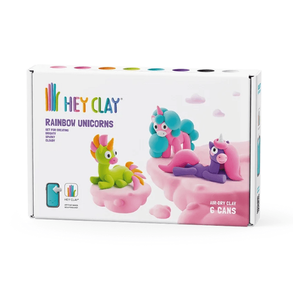 Hey Clay Rainbow Unicorns 6 Can 5011666737358