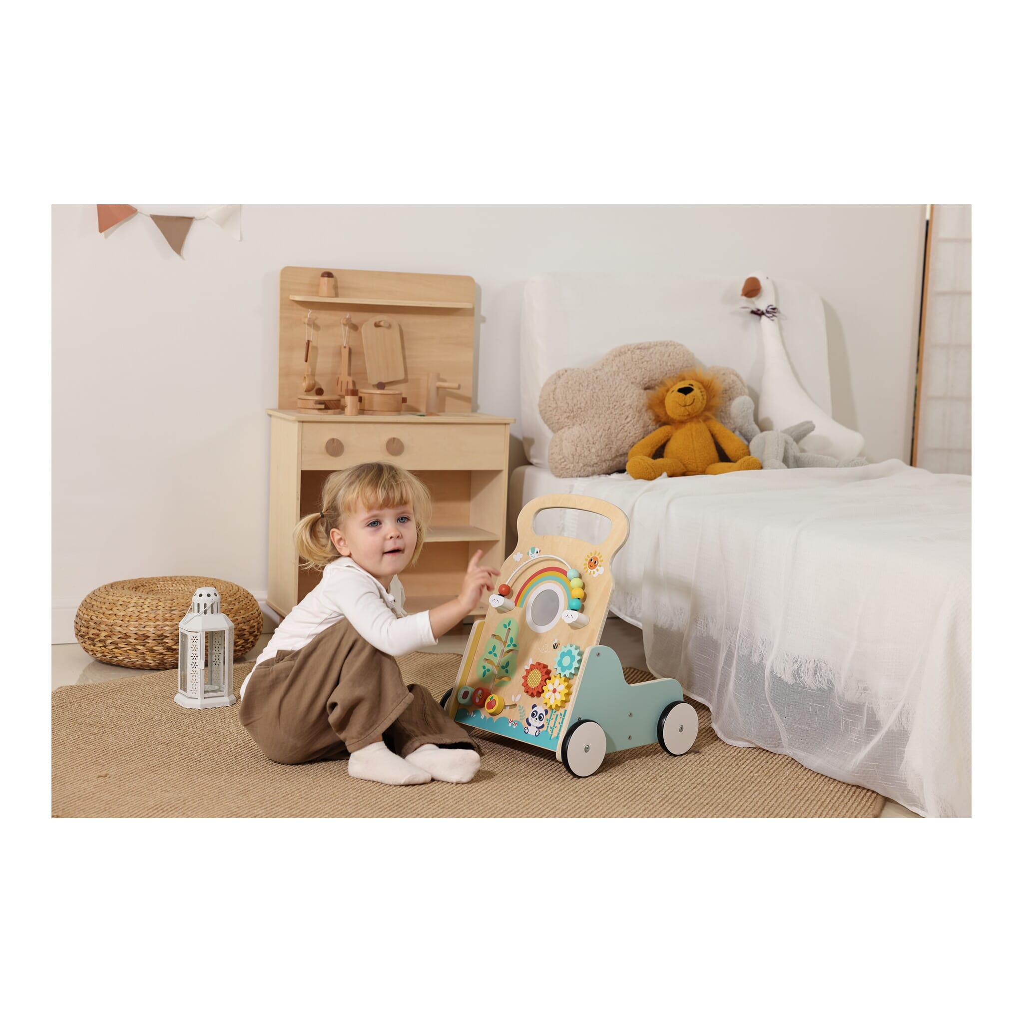 Hi Pando Wooden Multi-Activity Baby Walker