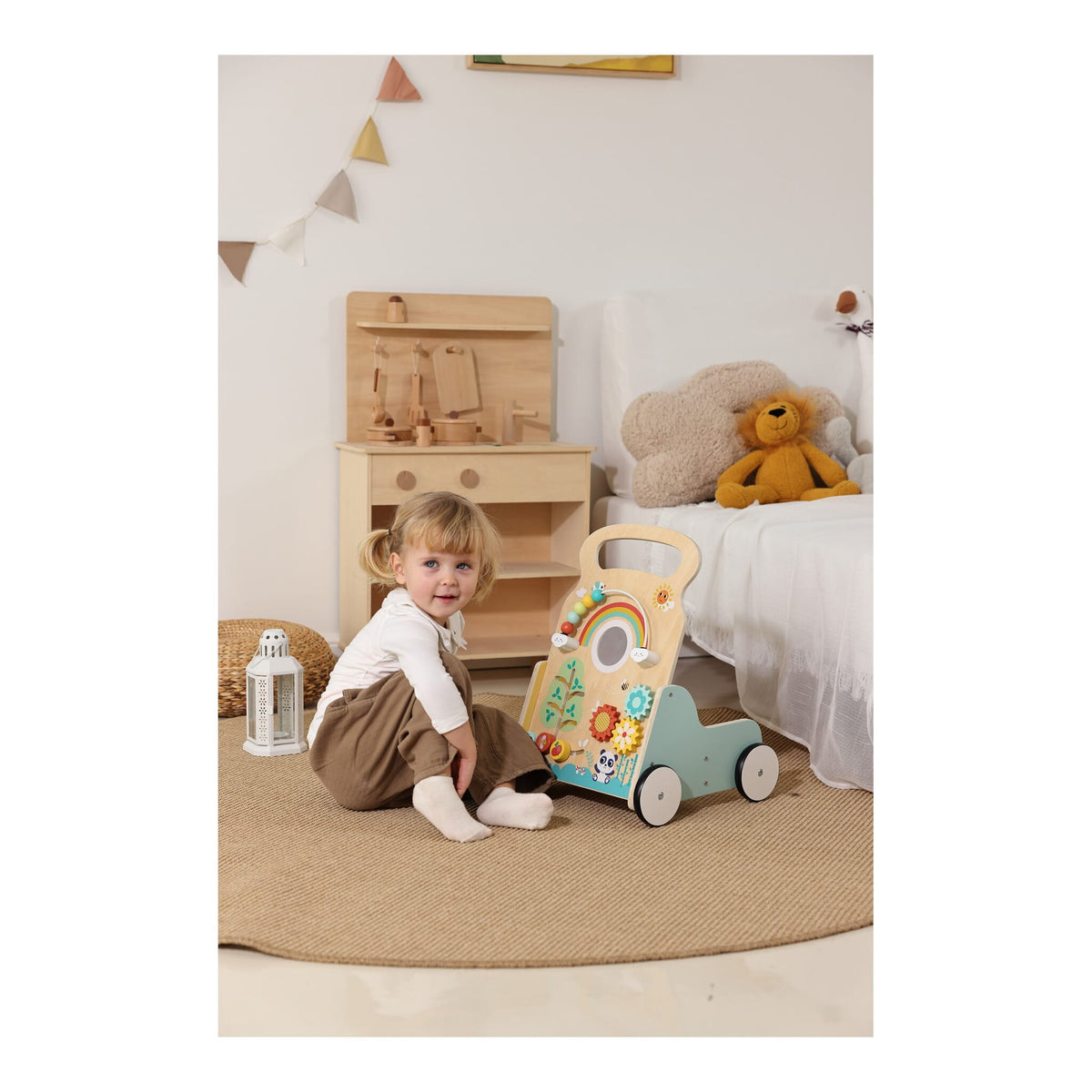 Hi Pando Wooden Multi-Activity Baby Walker