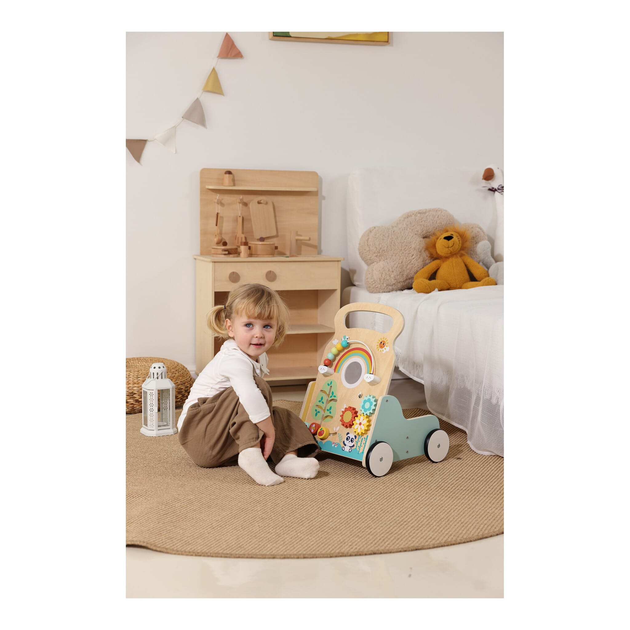 Hi Pando Wooden Multi-Activity Baby Walker