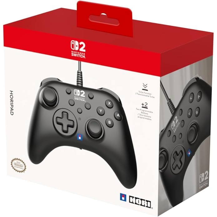 HORIPAD Turbo Black Nintendo Switch 2 Wired Controller 4961818039810