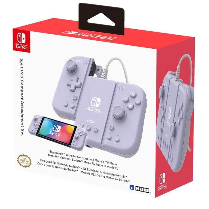HORI Split Pad Compact Attachment Set for Nintendo Switch - Lavender