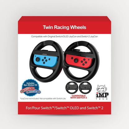 iMP Tech Twin Steering Wheel Pack with Sticker Kit for Nintendo Switch & Switch 2
