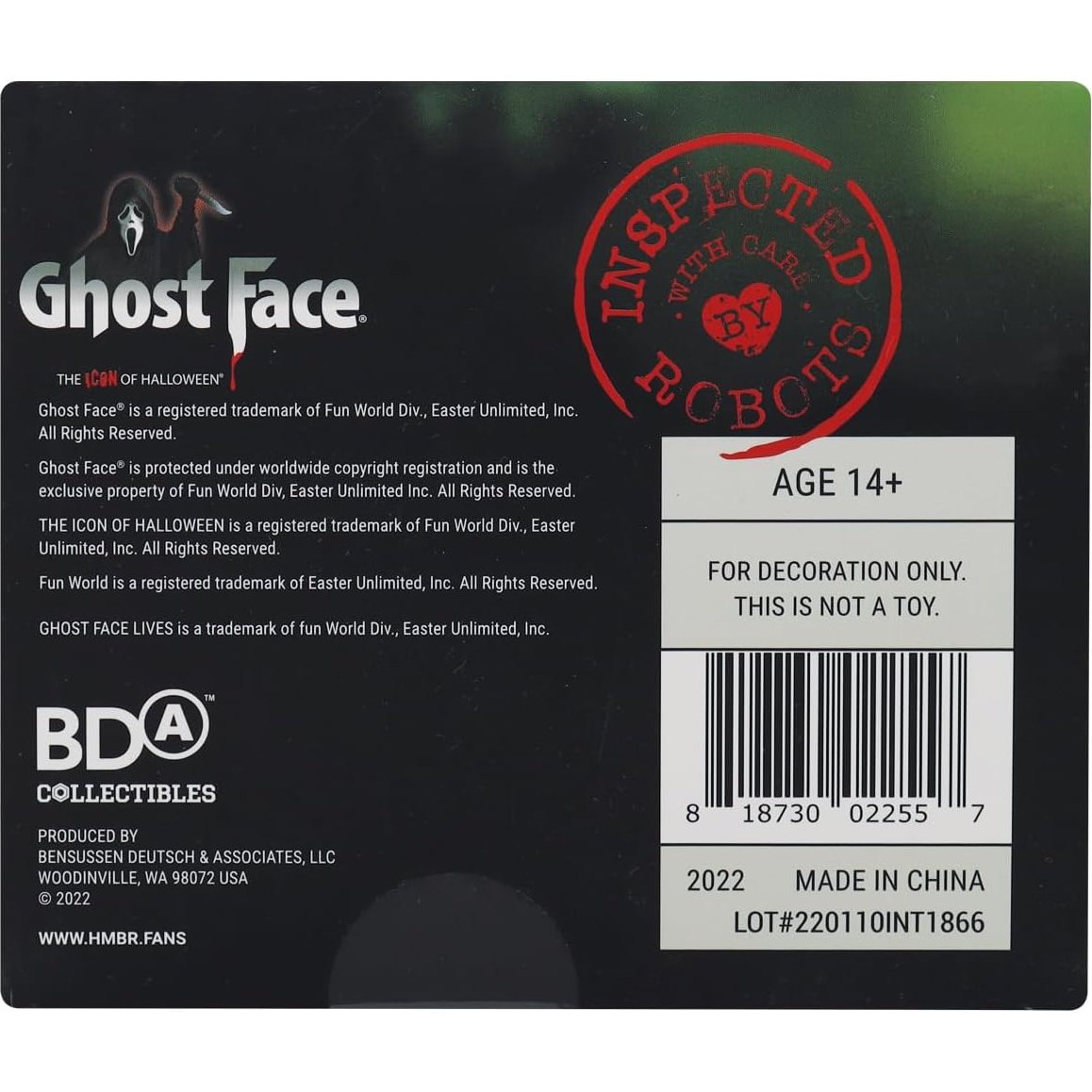 Hmbr Scream Ghost Face Green Collectible Figure 0818730022557