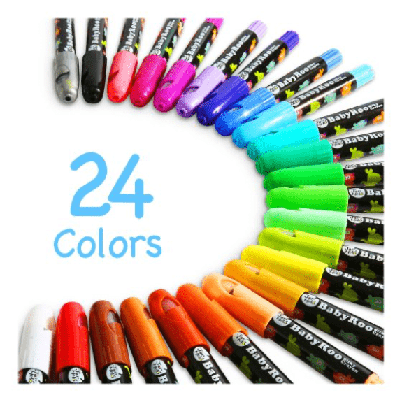 Jar Melo's Baby Roo 24 Colours Silky Washable Crayons 5060462690442