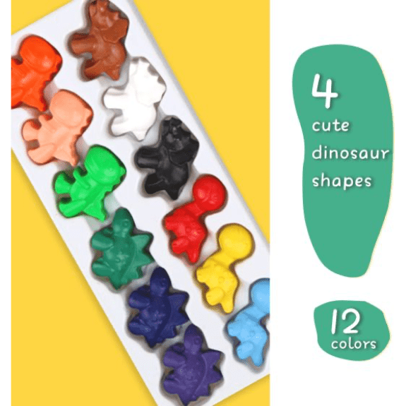 Jar Melo's Colour Dinosaurs 12 Colours Beeswax Crayon 5060462692989