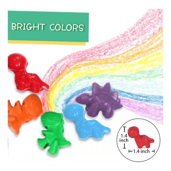 Jar Melo's Colour Dinosaurs 12 Colours Beeswax Crayon 5060462692989