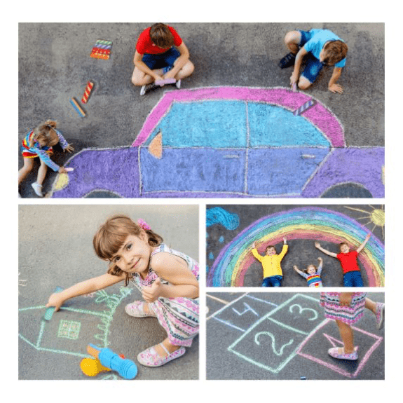 Jar Melo's Jumbo Washable Sidewalk 24 Colours Chalk With 2 Holders 5060462690909