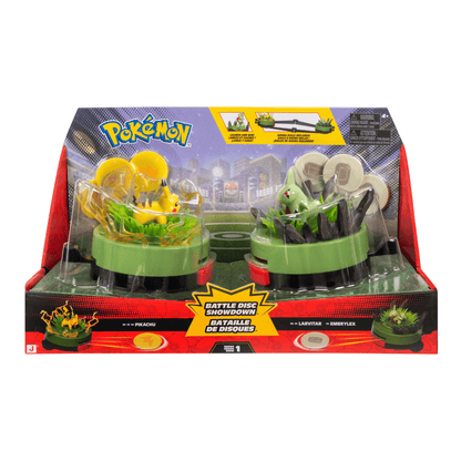 Jazwares Pokémon Battle Disc Showdown Game Pikachu & Larvitar 191726947813