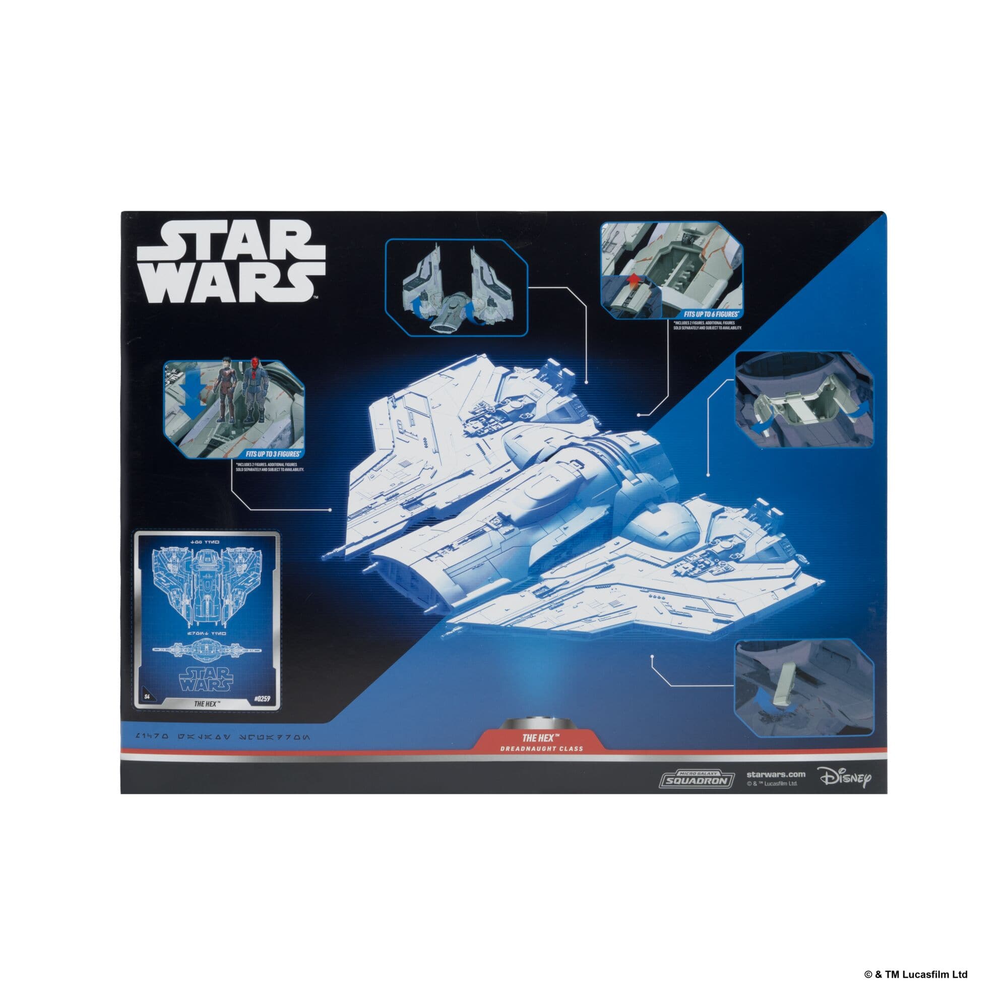 Jazwares Star Wars Micro Galaxy Squadron The Hex 9-Inch Vehicle with 2 Micro Figures 191726025009