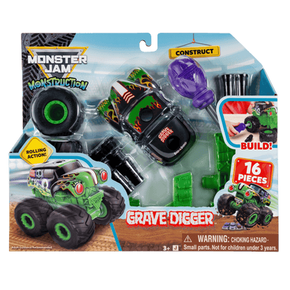Monster Jam Grave Digger Monstruction Truck 5-Inch Buildable Vehicle 191726033134