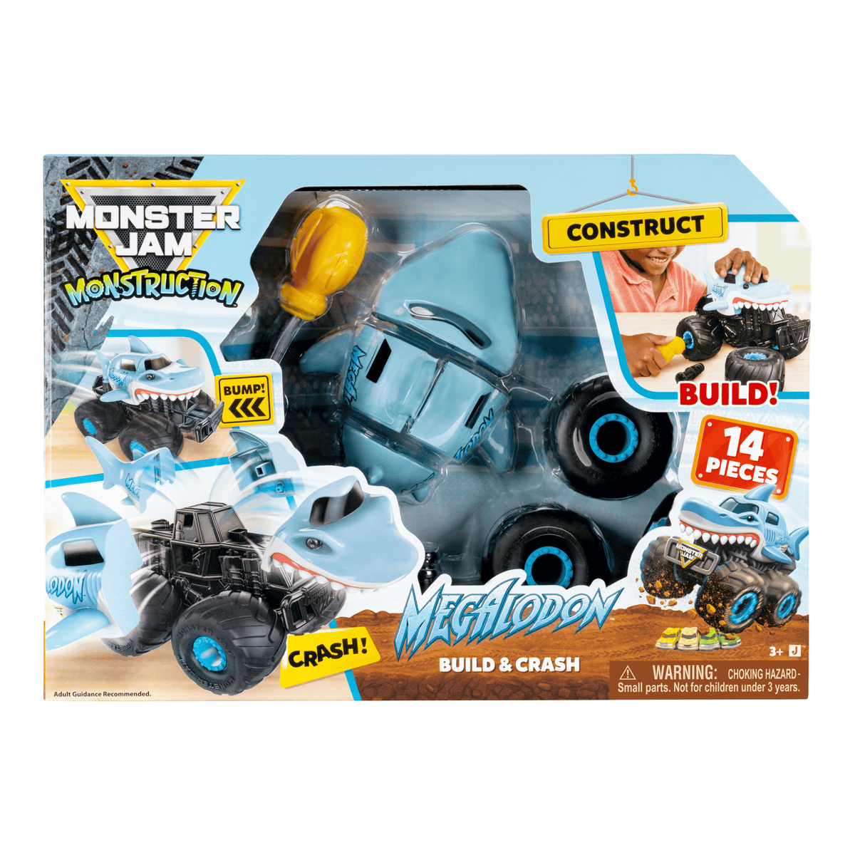 Monster Jam Monstruction Build & Crash Megalodon 8-Inch Truck 191726033189