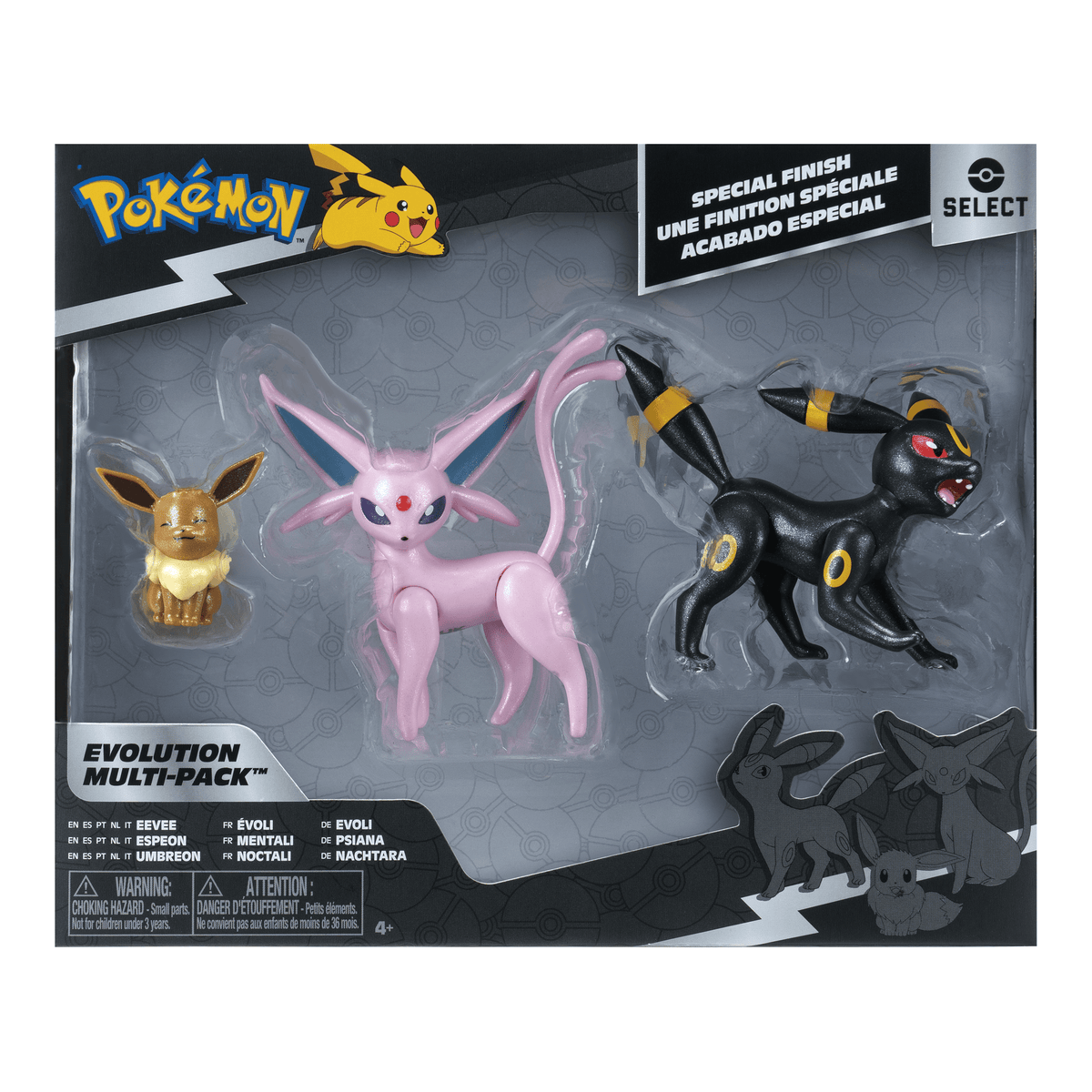 Pokémon Select Evolution Multi-Pack Eevee, Espeon & Umbreon Figures