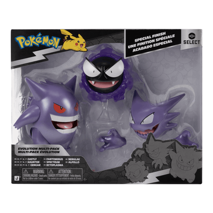 Pokémon Select Evolution Multipack Gastly, Haunter & Gengar Figures 191726049371